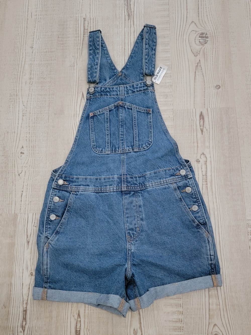 NWT Old Navy Blue Denim Short Overalls Small Vintage 90s Y2K Retro Festival